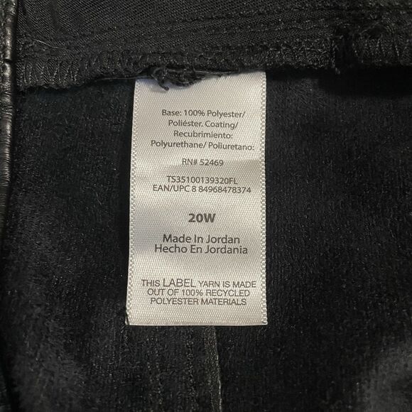 Terra & Sky Faux Leather Pencil Skirt Midi Black High Rise Slim Fit Size 20W - Picture 9 of 9